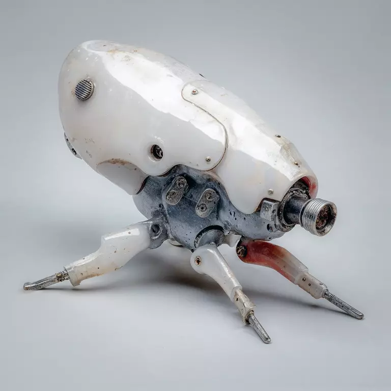 AI-image / Digital Art: A surreal camera object on legs, digital art