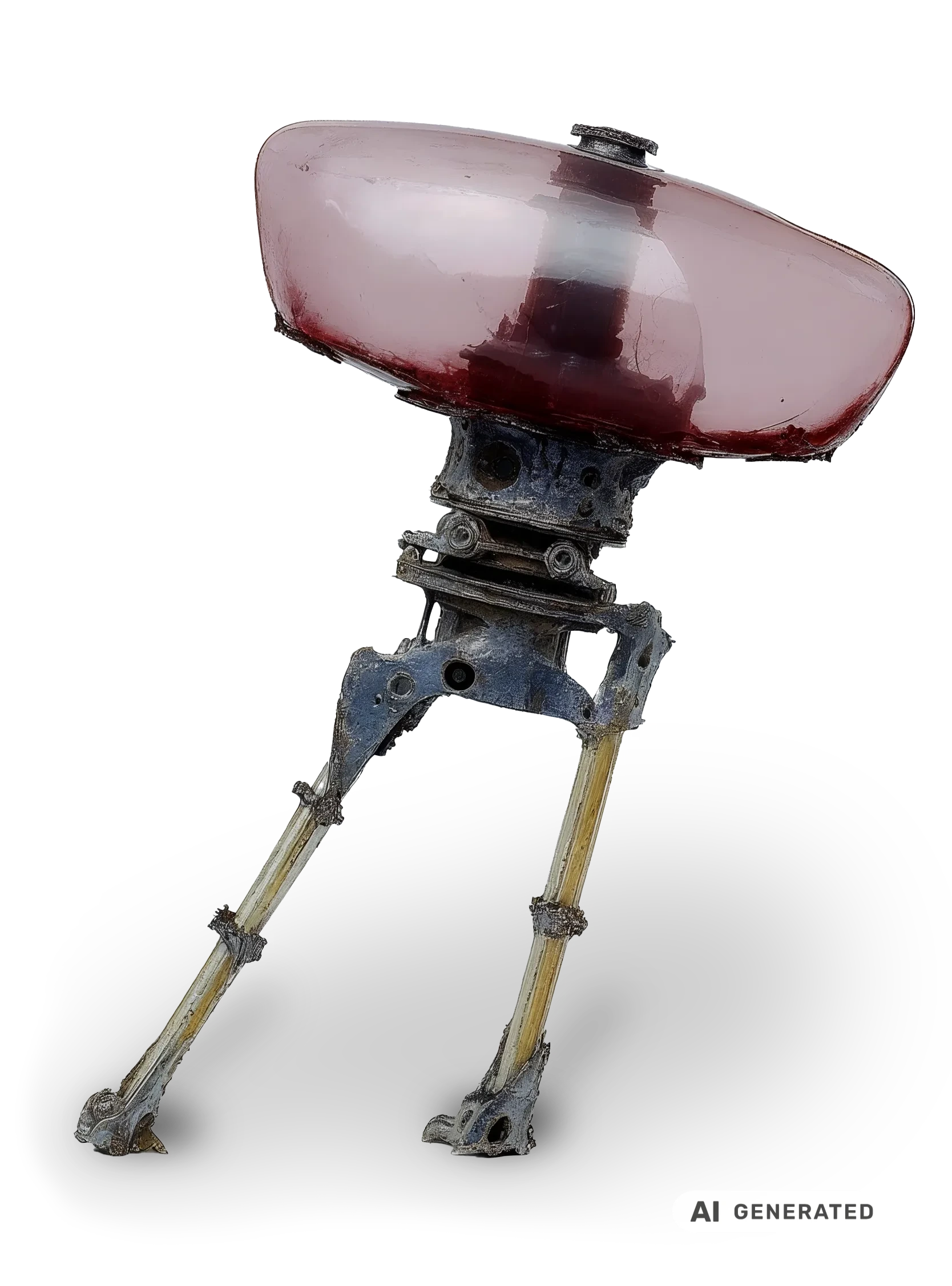 AI generated mage / Digital Art: A computer-screen mounted on a block of concrete