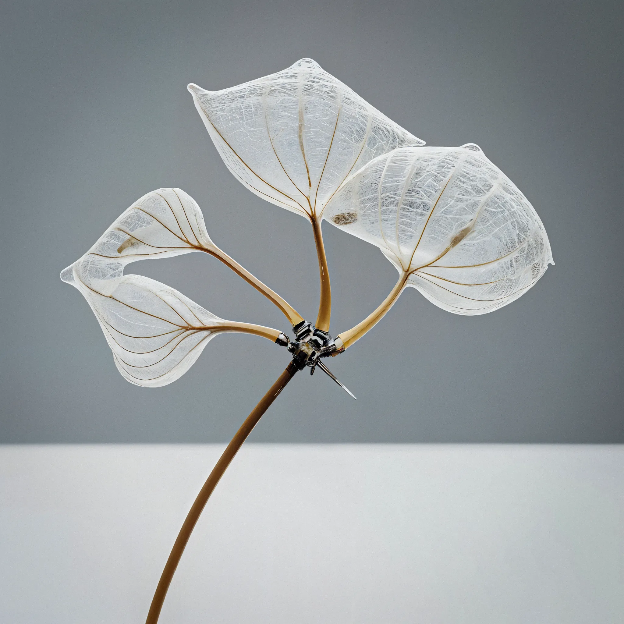 GenAI-image, surreal photorealistic image of a birds head in radient colours neon blue, orange and violett